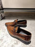 老人頭男鞋2026新款真皮英倫商務(wù)皮鞋男尖頭套腳通勤正裝婚鞋 棕色 40 曬單實(shí)拍圖