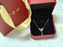 老廟黃金項鏈在逃公主項鏈愛(ài)心蝴蝶結足金套鏈送女友送老婆節日禮物 約3.1g 曬單實(shí)拍圖