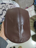 瑞立鑫真皮帽子男士美式中老年人時(shí)尚帽子牛皮貝雷帽春秋冬鴨舌帽前進(jìn)帽 頭層牛皮帽子粽 均碼 中老年 曬單實(shí)拍圖