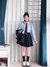 G.duck女童學(xué)院jk套裝春秋中大童英倫制服西服外套領(lǐng)帶襯衫百褶裙三件套 西裝三件套 110 (建議身高100cm 4-5歲)cm 曬單實(shí)拍圖