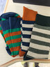 貓人女士襪子女【100%純棉】秋冬撞色條紋中筒襪防臭10A抑菌長(cháng)襪女4雙 曬單實(shí)拍圖