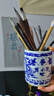 景德鎮青花瓷陶瓷筆筒大小雙龍戲珠筆洗書(shū)法毛筆文房四寶辦公用品 大號 曬單實(shí)拍圖