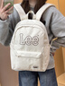Lee簡(jiǎn)約百搭雙肩背包男女同款大容量輕便通勤學(xué)生書(shū)包高顏值電腦包 奶油白 曬單實(shí)拍圖