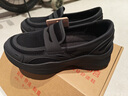 Pansy盼喜女鞋樂(lè )福鞋一腳蹬休閑鞋通勤厚底寬松舒適鞋子4319 黑色 36 曬單實(shí)拍圖