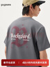 gxgjeans男裝 后背潮流字母時(shí)尚寬松短袖T恤男生 25年夏季新款 灰色 XL (180) 曬單實(shí)拍圖
