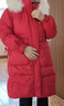 雪中飛2025秋冬羽絨服女中長(cháng)款寬松鵝絨狐貍毛領(lǐng)保暖女裝外套 紅色 L 曬單實(shí)拍圖