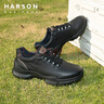哈森（Harson）頭層牛皮2026新款透氣高檔商務(wù)休閑男鞋男士真皮黑色厚底運動(dòng)鞋子 曬單實(shí)拍圖