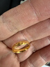 菜百首飾 黃金戒指 足金六字真言戒指 活圈  HJ 足金戒指 約4.41g 曬單實(shí)拍圖