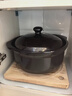 陶瓷砂鍋燉鍋家用湯鍋煲湯燉湯做菜燉肉耐高溫干燒不裂沙鍋燃氣灶 HD4升湯鍋（黑色）+26CM木墊 4000ml 曬單實(shí)拍圖