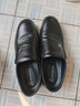 稻草人秋冬商務(wù)休閑鞋男士頭層牛皮鞋男正裝鞋懶人套腳豆豆鞋  黑色 41 曬單實(shí)拍圖