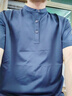 柒牌【中華立領(lǐng)】短袖Polo衫男夏季彈力透氣立領(lǐng)上衣 藏青 M 曬單實(shí)拍圖