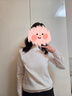 帕羅（PALUOPO）休閑百搭100%山羊絨衫女士秋冬基礎多色半高領(lǐng)針織保暖毛衣 乳白色 半高領(lǐng) S 155/95 曬單實(shí)拍圖