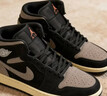 耐克（NIKE）男鞋Air Jordan 1 AJ1棕黑色舒適防滑耐磨減震中幫運動(dòng)復古籃球鞋 IB7110-002 42 曬單實(shí)拍圖