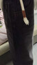 魯雅爾黑灰色闊腿牛仔褲女秋冬季復古寬松垂感小個(gè)子顯瘦窄版直筒微喇褲 黑灰色 S 曬單實(shí)拍圖