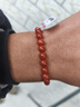 石玥珠寶精品7-8mm涼山南紅瑪瑙手串本命年轉運珠手鏈男女士款禮物 曬單實(shí)拍圖