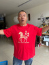 班尼路（Baleno）本命年酒紅色短袖T恤男馬年馬到成功純棉上衣服喜慶內搭拜年體恤 曬單實(shí)拍圖