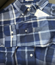 GANT【亞洲版型】甘特春季新款法蘭絨格紋翻領(lǐng)舒適百搭復古男襯衫 410海軍藍 M 曬單實(shí)拍圖