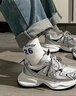 回力官方男鞋春秋老爹鞋女情侶款增高休閑鞋潮流運動(dòng)鞋子男 銀灰 44 曬單實(shí)拍圖