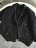 海瀾之家（HLA）大衣男款輕商務(wù)經(jīng)典平駁領(lǐng)純羊毛外套男冬季 黑色08 M 170/88A 推薦125~136斤 曬單實(shí)拍圖