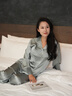 絲界真絲睡衣女100%桑蠶絲簡(jiǎn)約純色情侶休閑家居服絲綢套裝節日禮物 曬單實(shí)拍圖