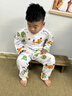 Besblosdy夏季兒童睡衣棉綢男童女童寶寶薄款長(cháng)袖綿綢女孩子家居服夏天套裝 雙長(cháng)恐龍卡車(chē) 90 90碼建議身高140cm 曬單實(shí)拍圖