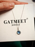 GATMEETs925純銀天然海藍寶項鏈設計感水晶吊墜送閨蜜女友情人節生日禮物 海藍寶項鏈「圓形吊墜」 曬單實(shí)拍圖