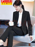 小西裝女秋冬款長(cháng)袖職業(yè)裝套裝面試上班商務(wù)西服正裝教師工作服女 黑色【外套+褲子】 3XL 【約125 - 135斤人穿】 曬單實(shí)拍圖
