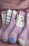 都市麗人5雙兒童襪子女童秋冬季加絨加厚中高筒卡通6-12歲大童保暖毛圈襪 曬單實(shí)拍圖