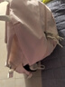 Lee高顏值書(shū)包女初中生大容量休閑雙肩包大學(xué)生電腦背包 藕粉色 曬單實(shí)拍圖