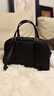裘真情人節禮物植鞣頭層羊皮悠悠保齡球包女復古休閑大容量手提單肩包 黑色肩帶款-羊皮 曬單實(shí)拍圖