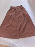 半身裙女2026新款春夏休閑A字百褶裙寬松顯瘦加大碼中長(cháng)款傘裙子 咖啡色【夏季薄款】 M 【建議80-100斤】 曬單實(shí)拍圖