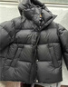 BMOI2025新款羽絨服韓版中長(cháng)款冬季時(shí)尚加厚連帽保暖外套短款面包服 黑色短款 M (120-140) 曬單實(shí)拍圖