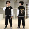 真維斯兒童套裝春秋款男童棒球服帥氣春裝中大童外套運動(dòng)衛褲休閑童裝 【棒球服運動(dòng)套裝】黑 A02+黑 B02 110 曬單實(shí)拍圖
