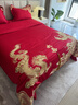 幻蝶中式婚慶四件套紅色龍鳳刺繡婚房婚禮繡花結婚被套床上用品 龍鳳大喜D【高檔重工刺繡】 1.8床單式四件套【被套200-230】 曬單實(shí)拍圖