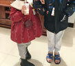 女童棉服秋冬裝2025新款兒童外套棉襖冬季寶寶加絨夾棉衣服小童裝 紅色 130 cm 曬單實(shí)拍圖