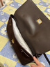 Fabrique張婧儀同款雙蓋公文包單肩包高質(zhì)感磨砂牛皮大容量多隔層雙肩包 烏木棕 曬單實(shí)拍圖