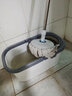 免手洗旋轉拖把桶干濕兩用家用懶人拖地神器一拖凈加厚甩干桶套裝 灰白色加厚桶+鋼籃+拖把+4塊布 曬單實(shí)拍圖