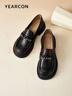 意爾康英倫風(fēng)厚底增高舒適樂(lè )福鞋簡(jiǎn)約百搭小皮鞋女 49861W 黑色3 37 曬單實(shí)拍圖