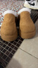 啄木鳥(niǎo)厚底增高包頭棉拖鞋毛毛鞋女加絨外穿冬季一腳蹬懶人勃肯棉鞋 棕色【加絨加厚】 39 (245mm) 曬單實(shí)拍圖