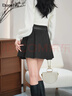 朵以2025冬季新款學(xué)院風(fēng)通勤顯瘦毛呢短裙A字半身裙高腰百褶裙 灰色 M 曬單實(shí)拍圖