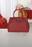 百麗馬年系列包女26春新商場(chǎng)款真皮鉑金包手提包X7348AX6 紅色 F 曬單實(shí)拍圖