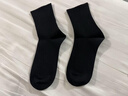 【純棉散口松口襪】襪子男加肥老年人男四季100%棉不勒腳寬松舒適 男松口厚款【黑色5雙】 曬單實(shí)拍圖