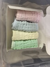 全棉時(shí)代嬰兒口水巾兒童水洗紗布小毛巾洗臉禮盒4條裝 粉藍黃綠25×25cm 曬單實(shí)拍圖