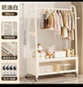 豪美佳（HAO MEI JIA）掛衣架落地臥室內家用衣帽架可移動(dòng)陽(yáng)臺曬晾衣架 80cm奶白+儲物柜 曬單實(shí)拍圖
