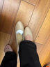 SUSTYLE奢侈高端品牌高檔坡跟鞋2025新款真皮淺口單鞋夏季中年皮鞋女 杏色 38 曬單實(shí)拍圖