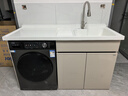 海爾洗衣機一體柜臺盆陽(yáng)臺洗衣臺盆組合柜蜂窩鋁洗衣機柜4902 曬單實(shí)拍圖