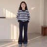 艾卡諾 I.KARNOW女童春裝套裝2026新款喇叭褲兒童洋氣條紋針織開(kāi)衫女孩超好看衣服 10383藍色+15529藏青色【套裝】 140 曬單實(shí)拍圖