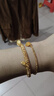中國黃金（CHINA GOLD）黃金手鏈女款足金黃財神鈴鐺胖福盤(pán)纏手串?huà)D女節生日禮物送愛(ài)人 黃財神福牌胖福盤(pán)纏手串  約3.4g 曬單實(shí)拍圖