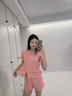 嘉綢日系ins風(fēng)甜美睡衣女2026夏季薄款純棉V領(lǐng)開(kāi)衫短袖短褲家居服套裝 346豆沙碎花# M 碼建議80-100斤 曬單實(shí)拍圖