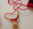 中國黃金（CHINA GOLD）黃金福字金鎖項鏈寶寶套裝足金長(cháng)命平安鎖吊墜嬰兒金飾周歲禮物 【今/次日達】平安鎖項鏈【紅繩】約1.4g 曬單實(shí)拍圖